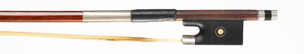 A silver-mounted violin bow, unbranded