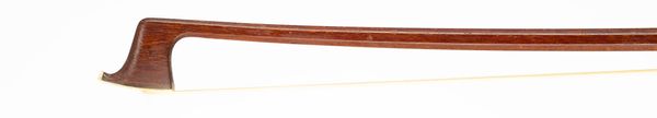 A silver-mounted violin bow, unbranded