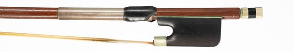 A nickel-mounted cello bow, unbranded