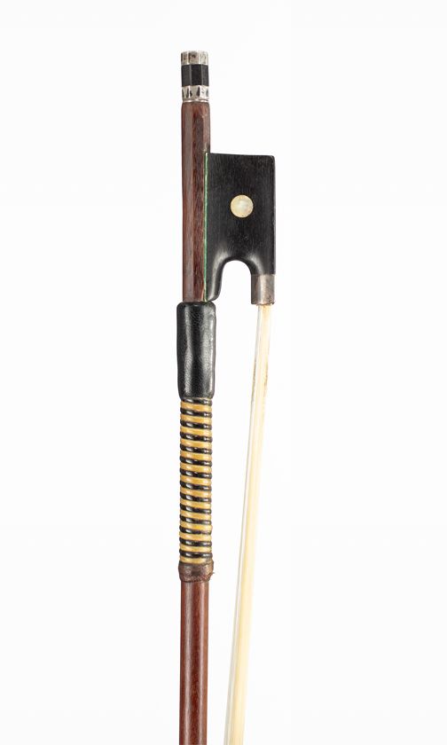 A silver-mounted violin bow, unbranded