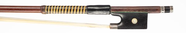 A silver-mounted violin bow, unbranded