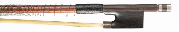 A silver-mounted violin bow, unbranded