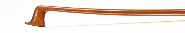 A nickel-mounted violin bow, branded L. Otto Reichel