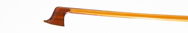 A silver-mounted cello bow, branded L. Cocker