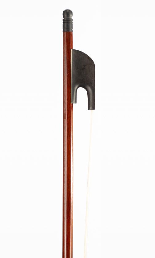 An ebony-mounted baroque violin bow, unbranded