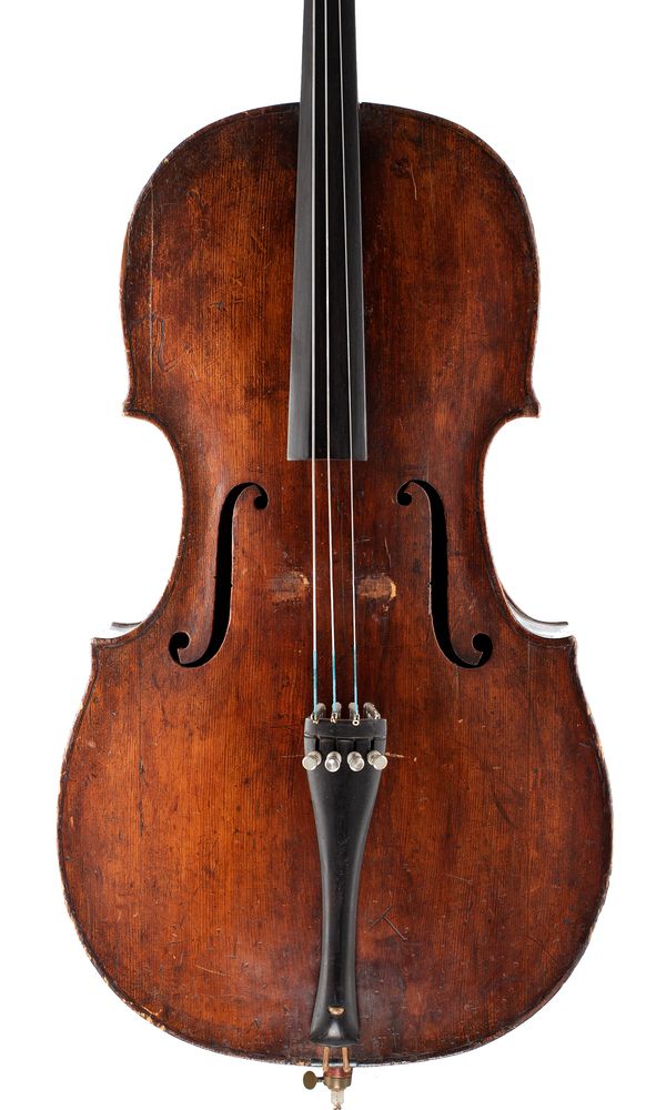 A cello, labelled John Gough