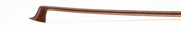 A child-sized nickel-mounted violin bow, unbranded