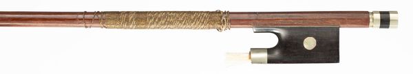 A nickel-mounted violin bow, unbranded