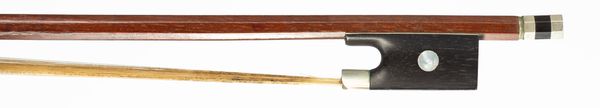 A nickel-mounted violin bow, unbranded