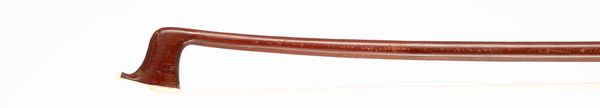 A nickel-mounted violin bow, branded Germany