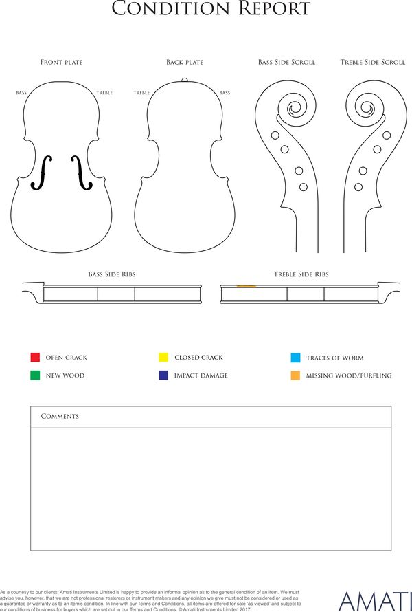 A violin, Workshop of Wolff Bros, Germany, circa 1900 - condition report