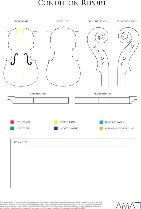 A violin, Mirecourt, circa 1900 - condition report