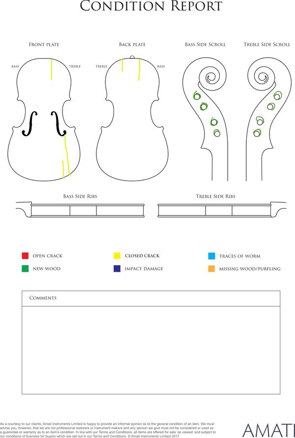 A violin, France, 18th Century - condition report