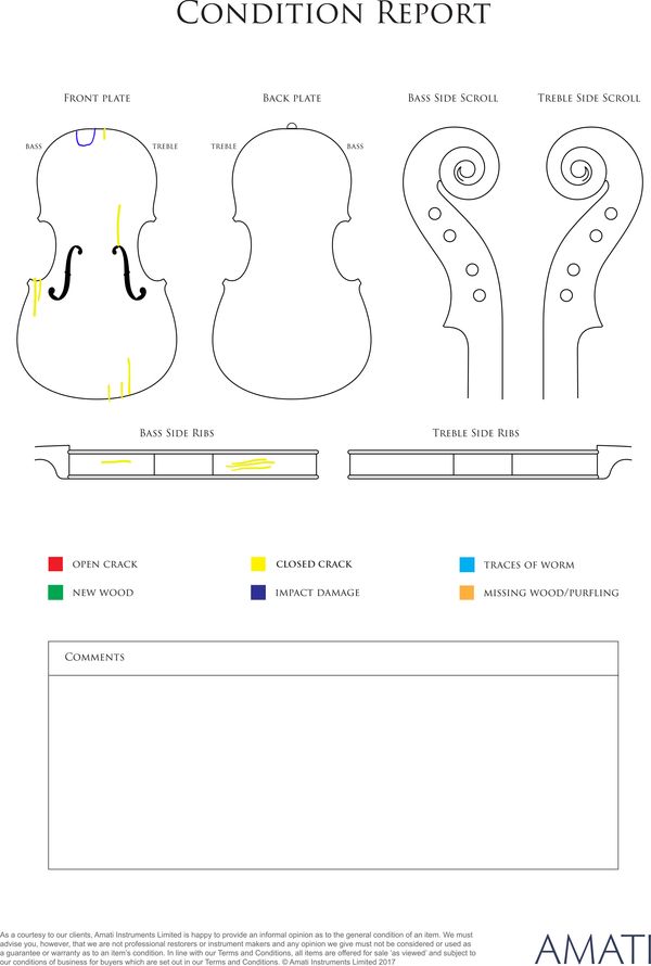 A violin, Workshop of Emile Mennesson, Reims, circa 1890 - condition report