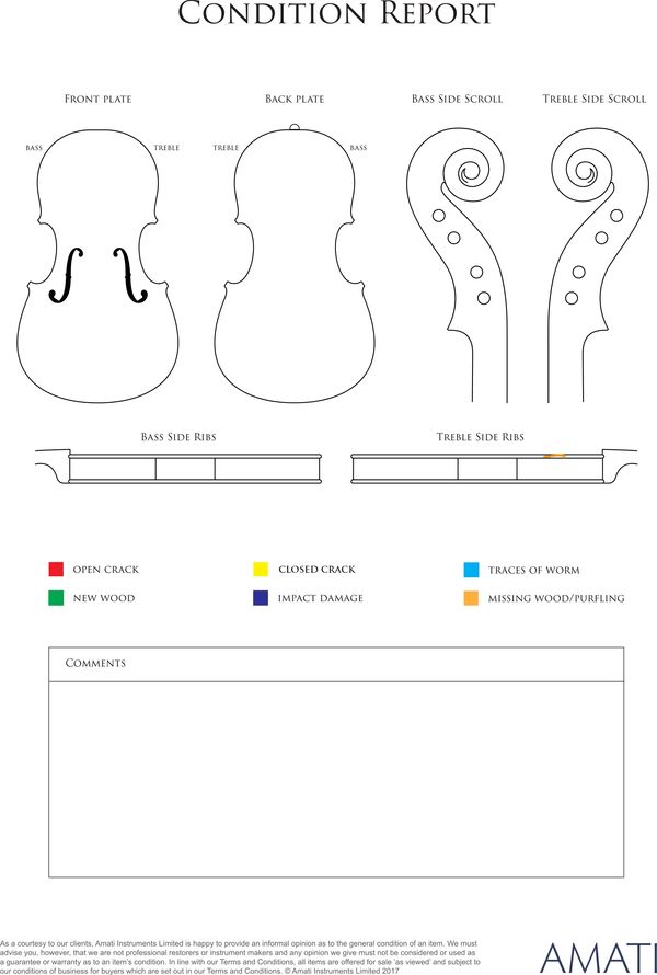 A violin, Mirecourt, circa 1890 - condition report
