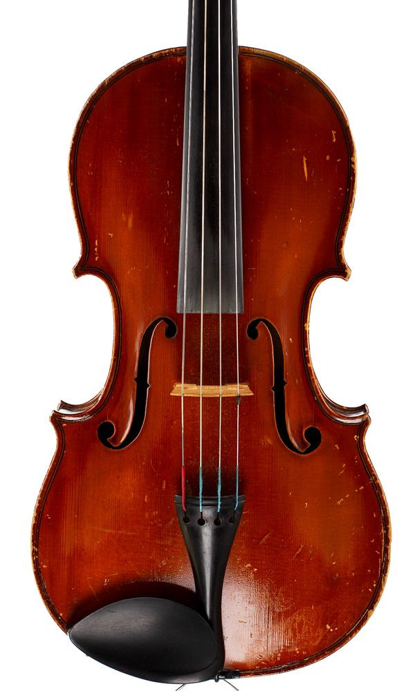 A viola, labelled A. J. Rope