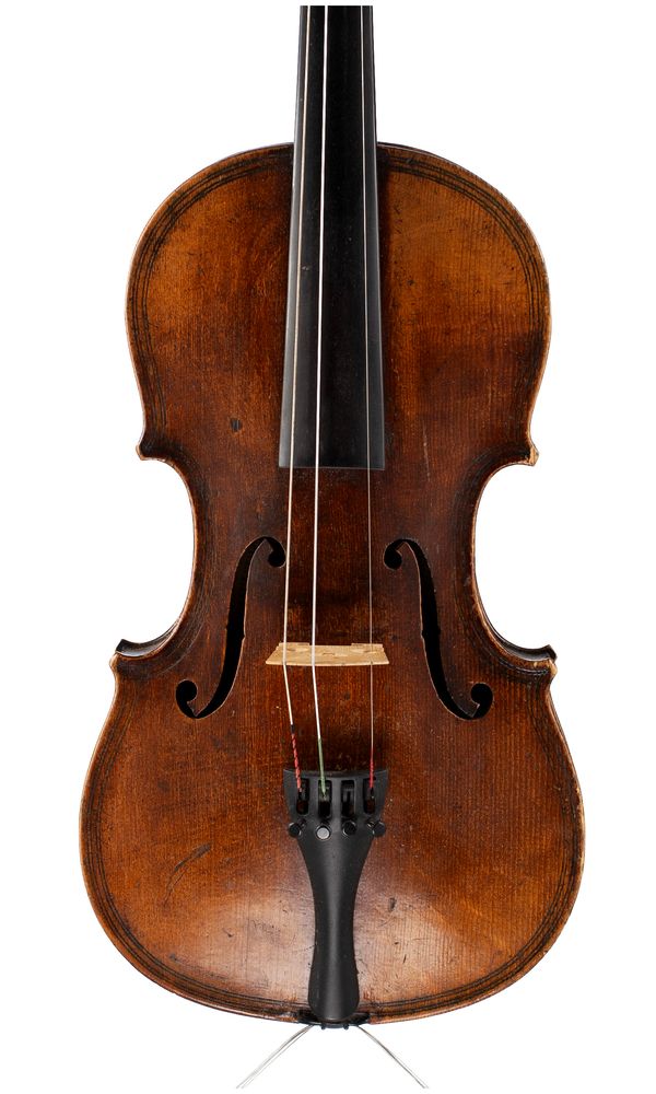 A violin, labelled Giovan Paolo Maggini