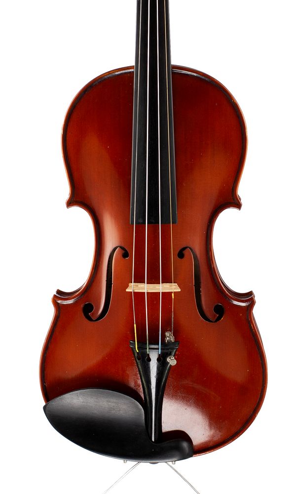 A violin, labelled Josef R Peschef