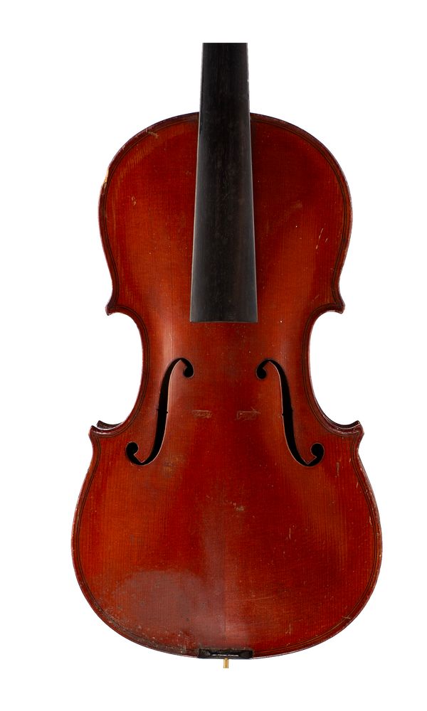 A three-quarter sized violin, unlabelled
