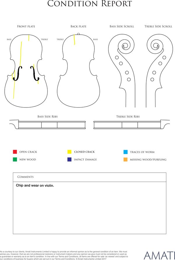 A violin, possibly England, 19th century - condition report