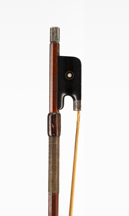 A silver-mounted cello bow by Hermann W. Prell, Germany