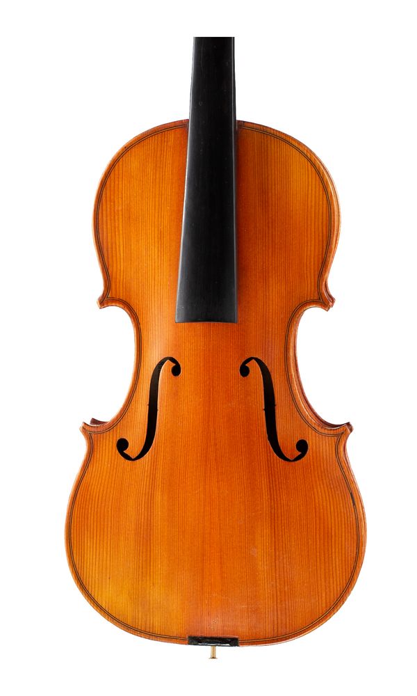 A three-quarter sized violin, labelled F. Breton Brevete
