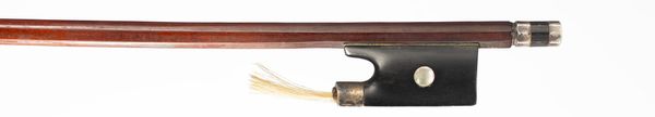 A silver-mounted violin bow, unbranded