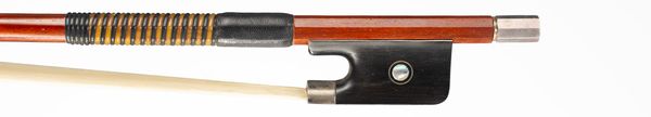 A silver-mounted cello bow, unbranded