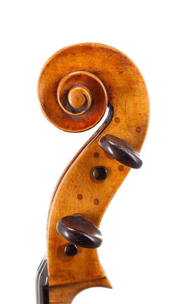 A cello, Mirecourt, circa 1870 - scroll