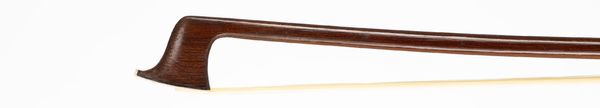 A nickel-mounted brazilwood violin bow, Mirecourt, circa 1900