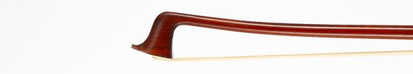 A nickel-mounted violin bow, branded L. Morizot