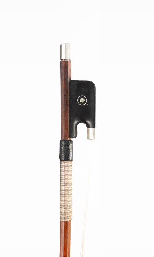 A silver-mounted cello bow, Workshop of F. R. Wunderlich, Germany