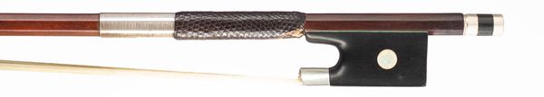 A nickel-mounted viola bow, unbranded