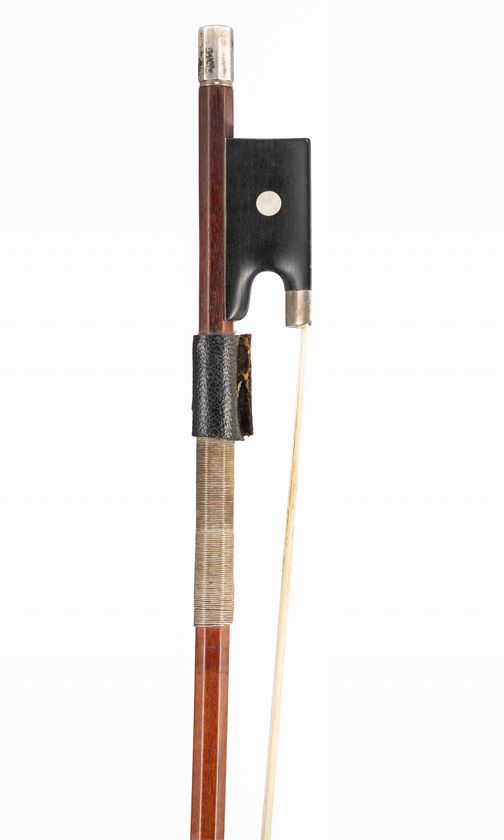 A silver-mounted violin bow by a member of the Knopf Family, Germany