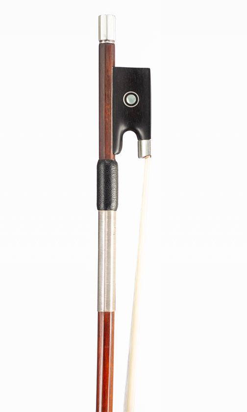 A silver-mounted violin bow by André Georges Richaume, France, circa 1950