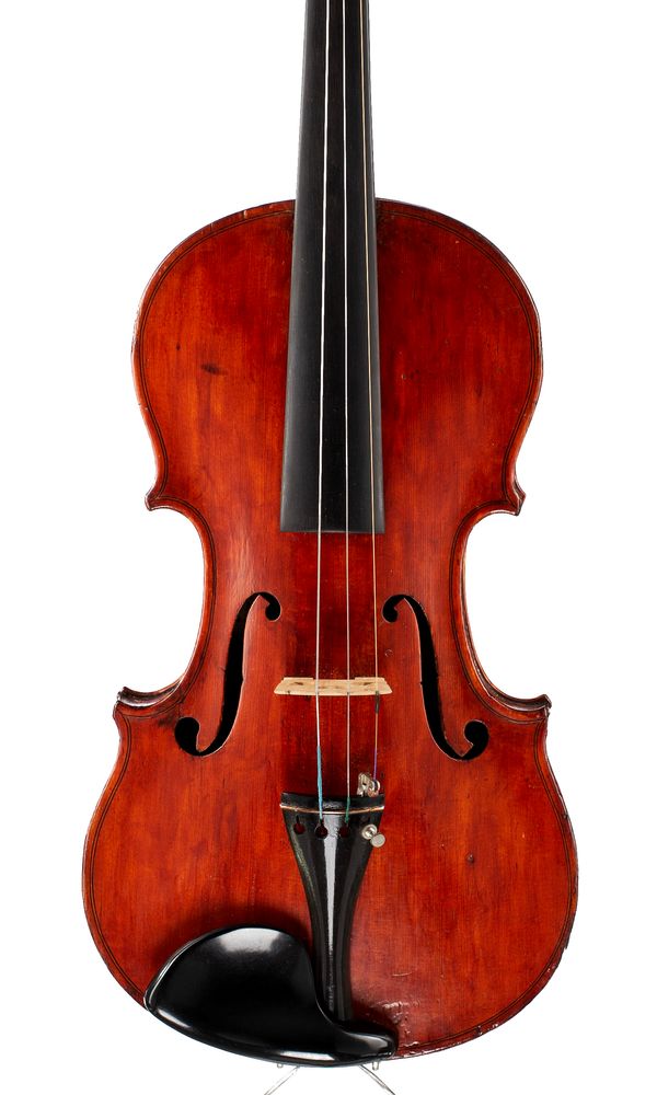 A violin, labelled Hodges, Birmingham