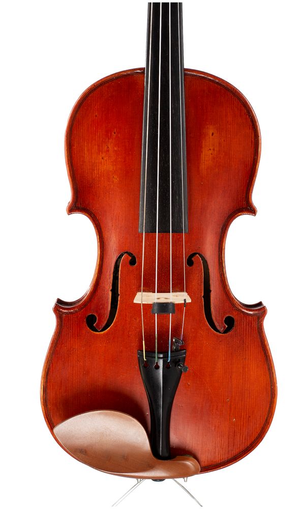 A violin, labelled Mario Gadda, Mantova