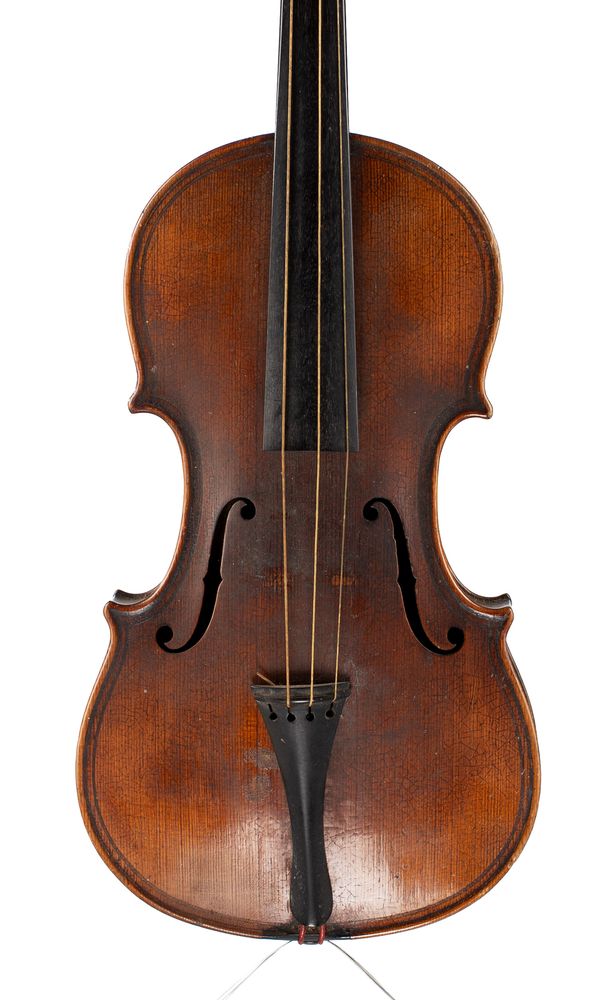A violin, labelled Manufactured in Berlin (L)