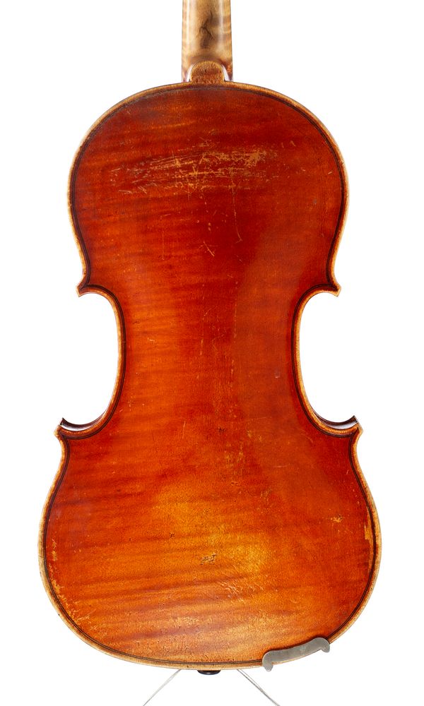 A violin by A. Warrick, Leeds, 1895 - back