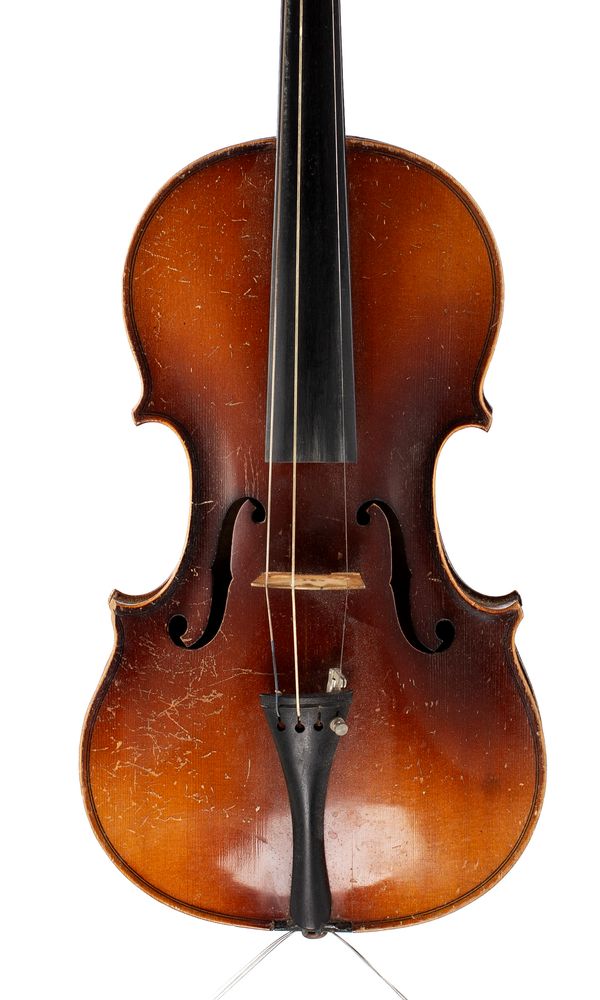A violin, labelled Boosey & Hawkes