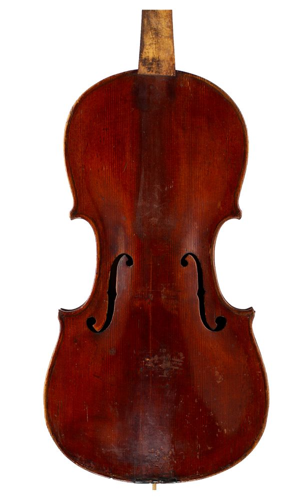 A violin, labelled Johann Uhlrich Fichtl