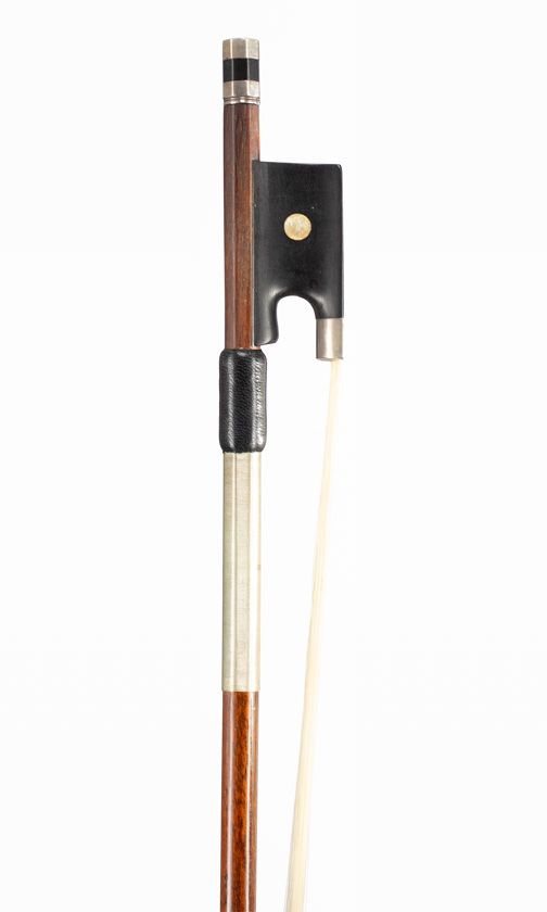 A silver-mounted violin bow, circa 1900