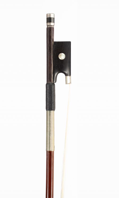 A silver-mounted violin bow, circa 1910