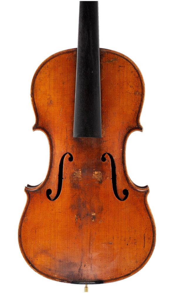 A violin, labelled Josef Guarnerius