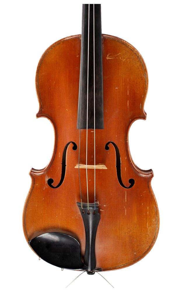 A violin, labelled Antonio Lorenzi