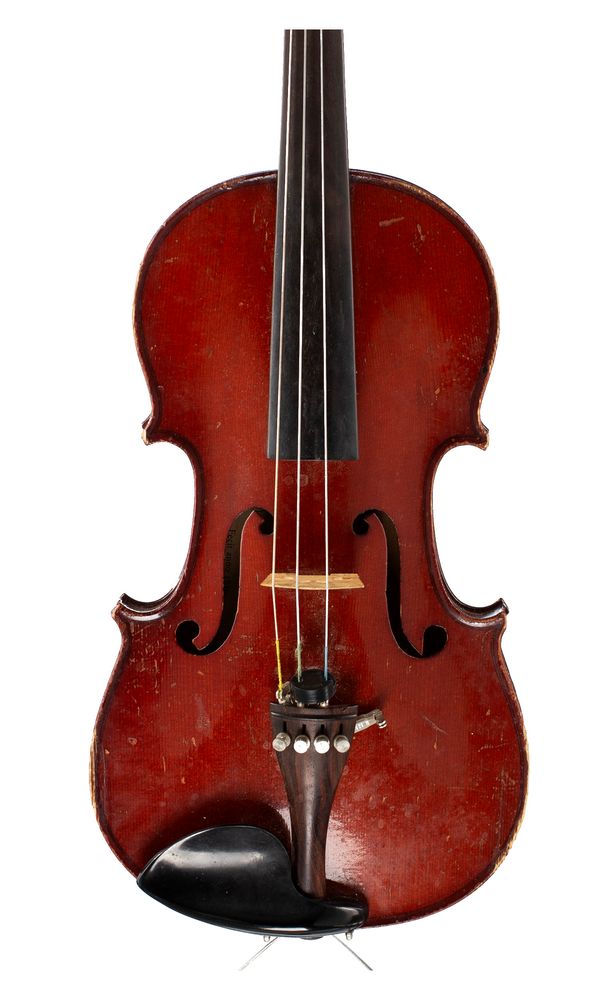A three-quarter sized violin, labelled Nicolas Bertholini