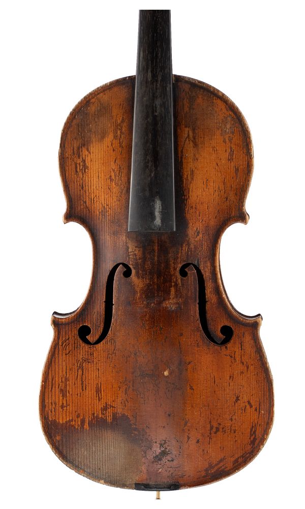 A violin, labelled ...Mathias