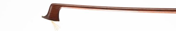 A nickel-mounted violin bow, probably France, late 19th Century