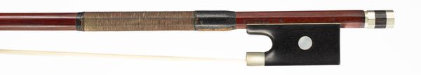 A nickel-mounted violin bow, Mirecourt, circa 1910