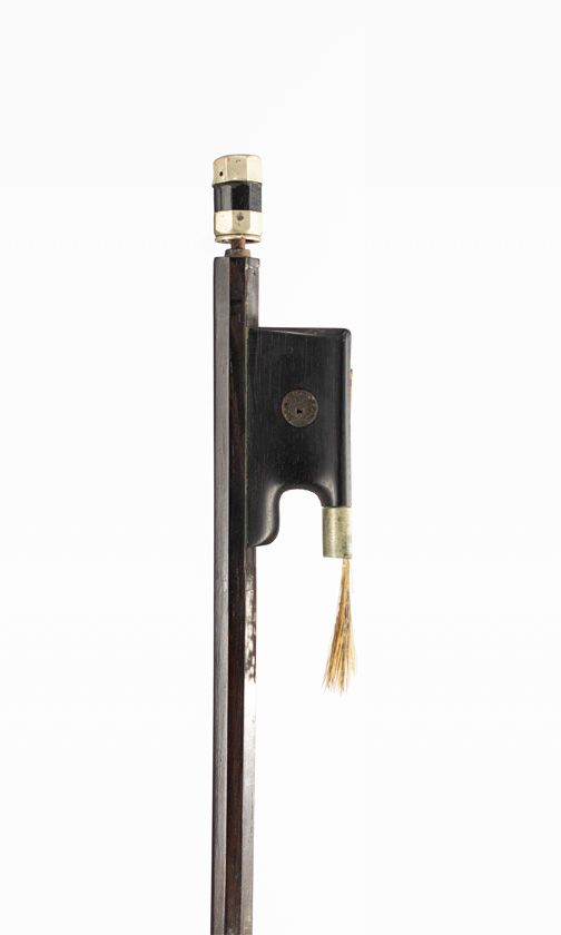 A nickel-mounted viola bow, possibly by J. J. Martin, Mirecourt, circa 1870